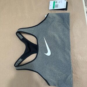 Nike Women's Charcoal and Black Sports Bra